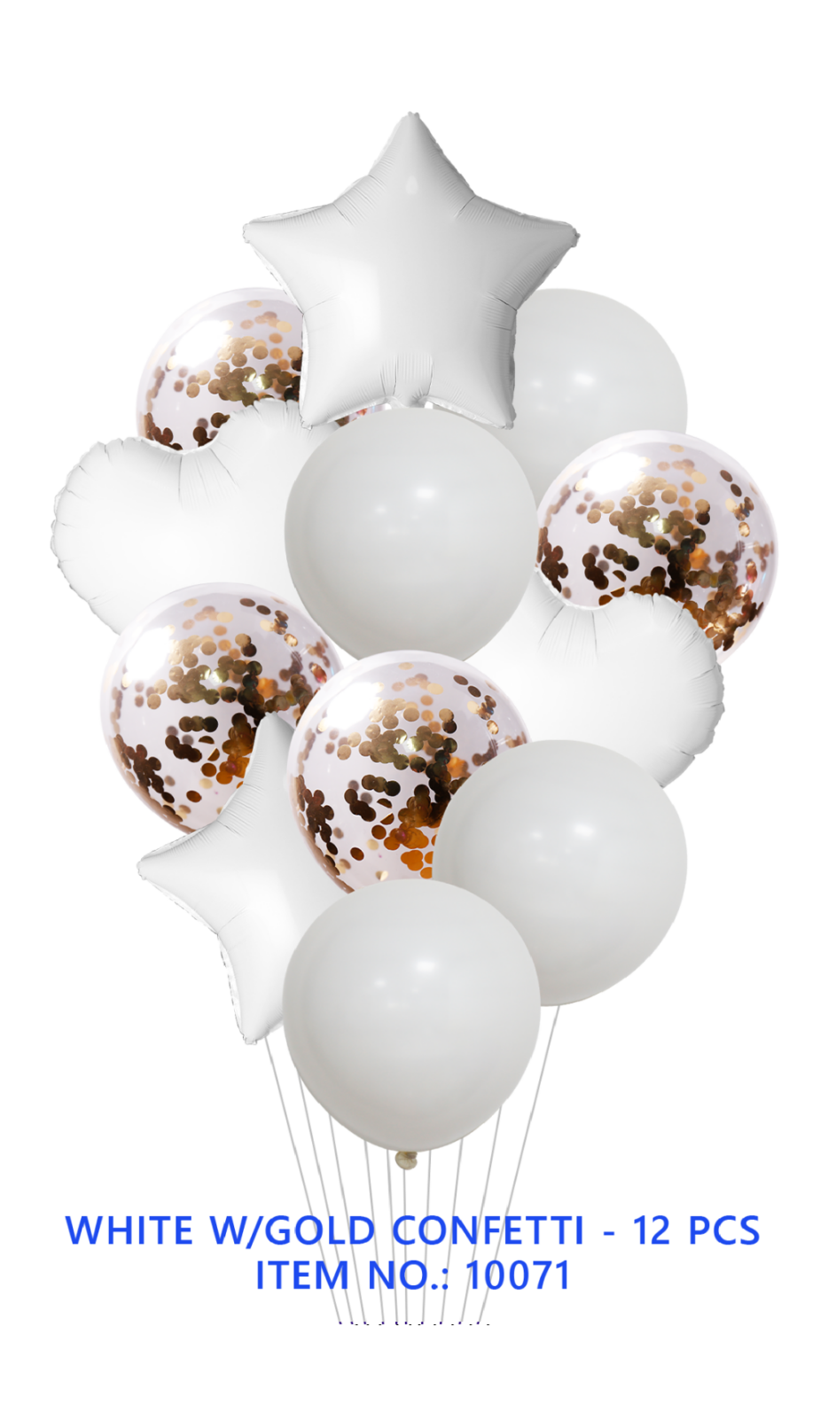 WHITE WITH GOLD CONFETTI