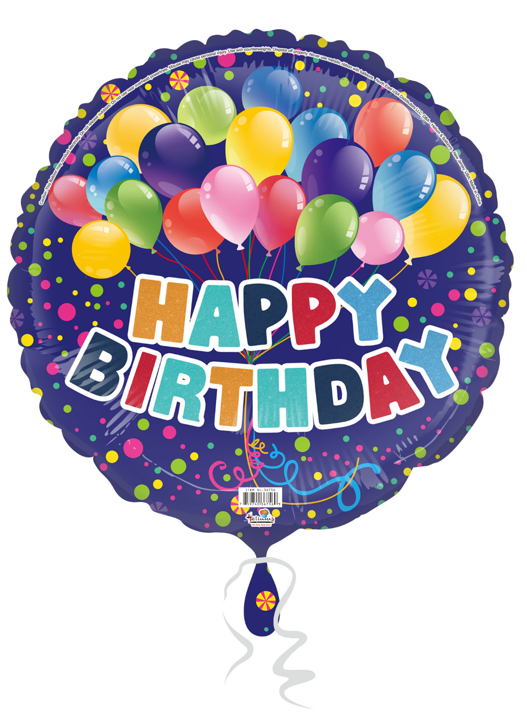 31C HAPPY BIRTHDAY BALLOONS W/GLITTERS