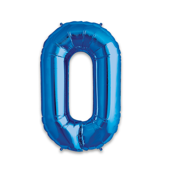 34" Number 0 Blue