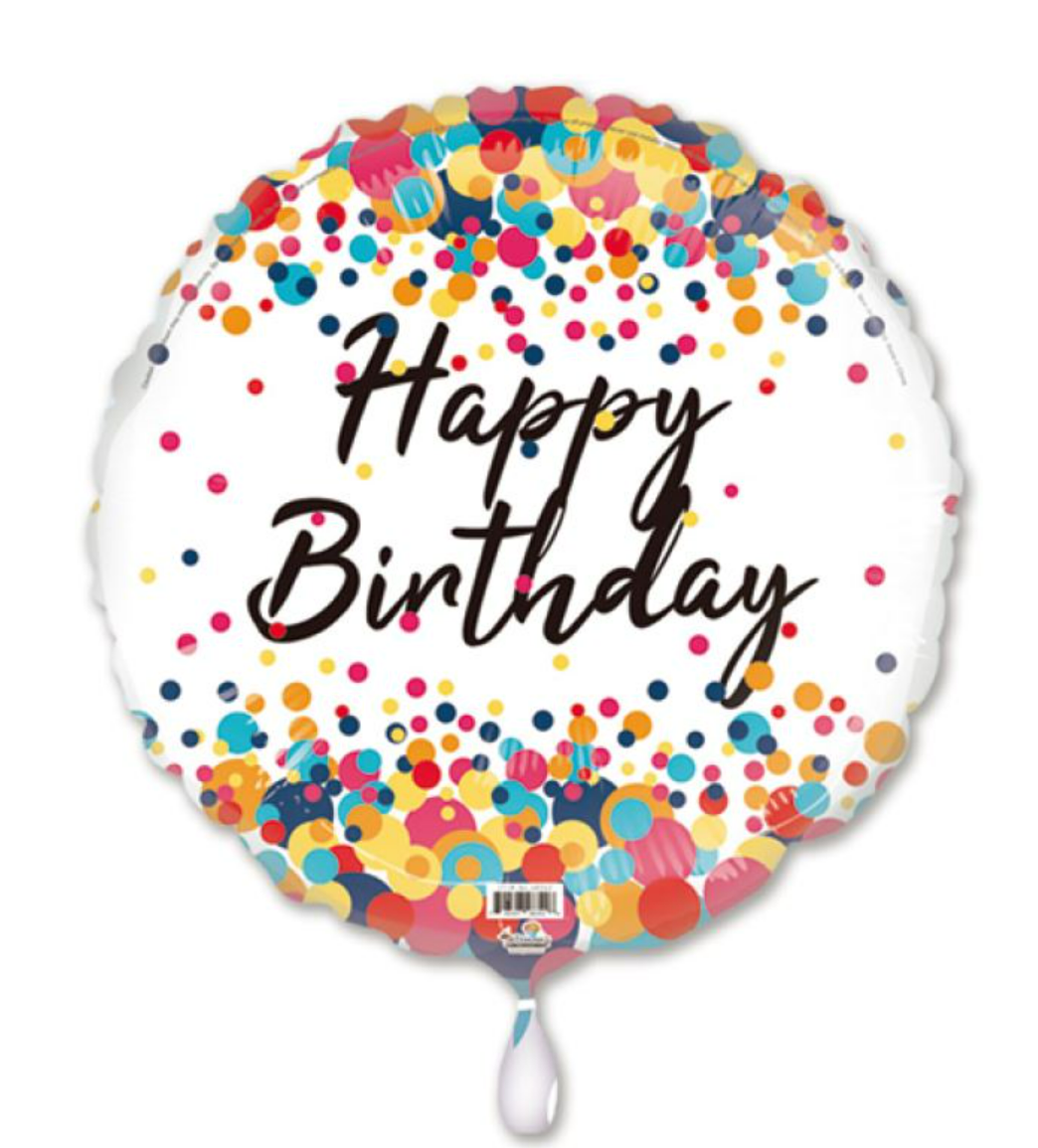 31C HAPPY BIRTHDAY MULTICOLOR DOTS