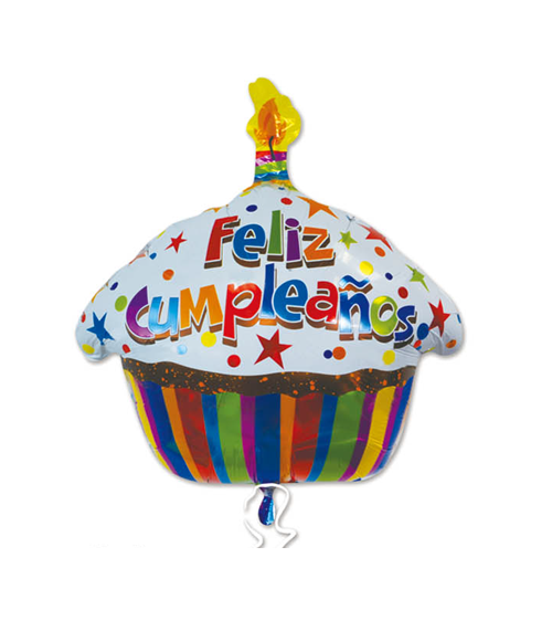 19CC Feliz Cumpleanos Stars Cupcake