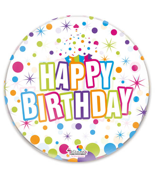 20″ BUBBLZ HAPPY BIRTHDAY COLORFUL DANCING DOTS