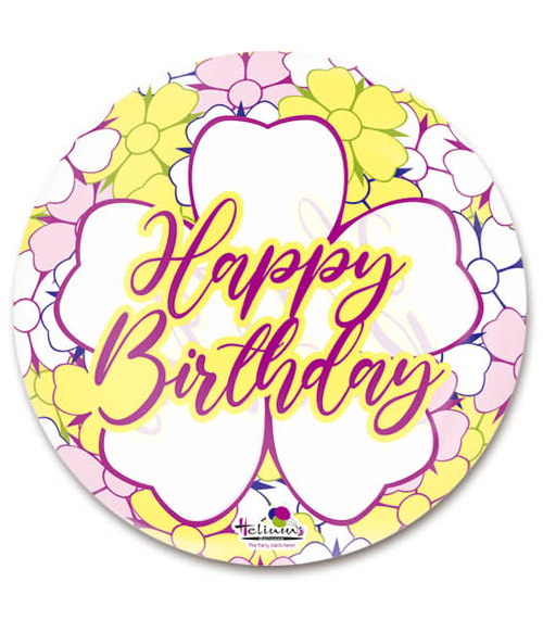 20″ BUBBLZ HAPPY BIRTHDAY FLORAL PRINT