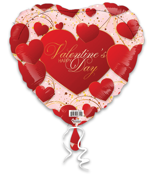 31H HAPPY VALENTINE'S DAY RED FLOATING HEARTS – Helium & Balloons of Texas