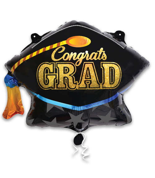 SUPER SHAPE CONGRATS GRAD CAP W/TASSEL