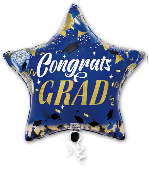 31S BLUE CONGRATS GRAD CELEBRATION BALLOONS BANNERS