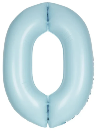 34" Number 0 Matte Baby Blue