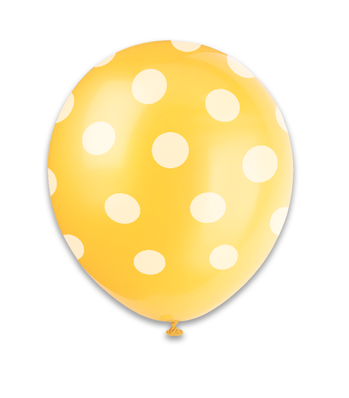 12" 6 Ct Yellow Dots-Printed AA