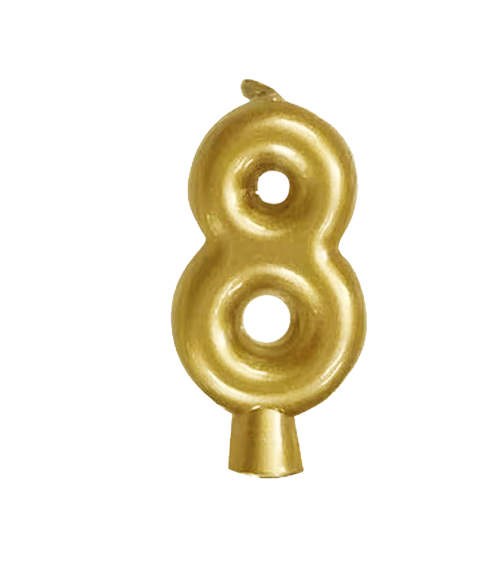 #8 GOLD NUMBER CANDLE