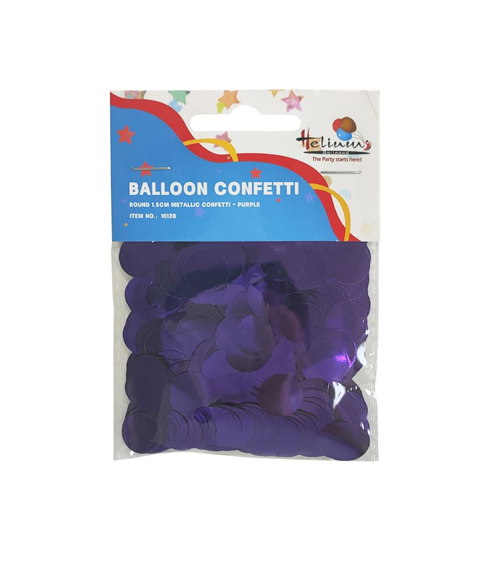 ROUND 1.5CM METTALIC CONFETTI 20GM – PURPLE