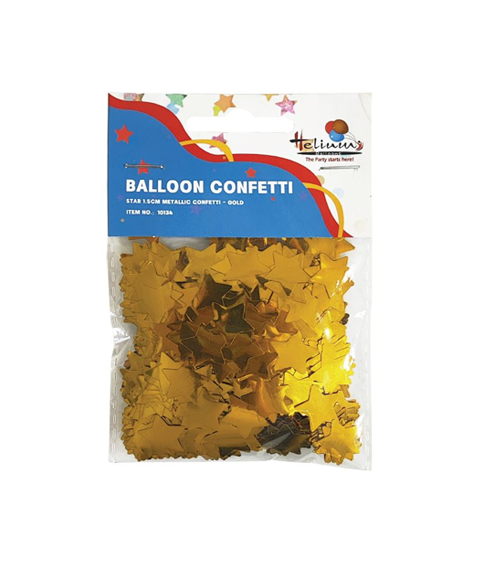 STAR 1.5CM METTALLIC CONFETTI 20GM - GOLD