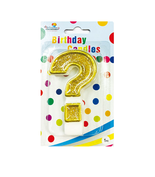 GOLD NUMERAL BDAY CANDLE #?