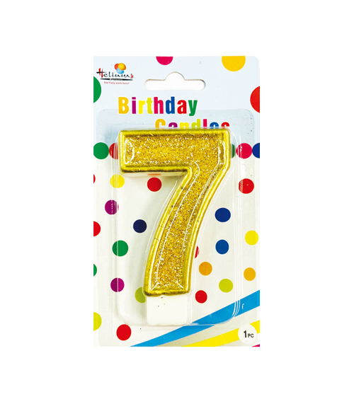 GOLD NUMERAL BDAY CANDLE #7