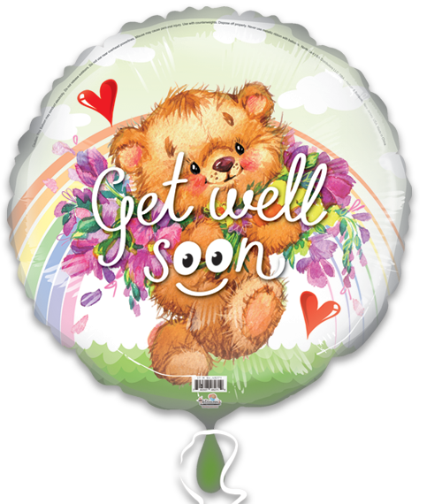 Rainbow Teddy Get Well Soon