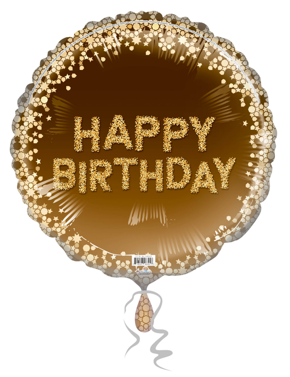 31C HAPPY BIRTHDAY DAZZLING STARS GOLD & BROWN