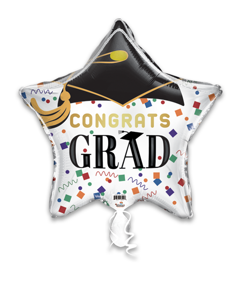 Congrats Grad Cap W/Tassel Confetti & Streamers