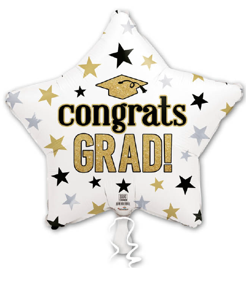 Congrats Grad Gold & Black Stars