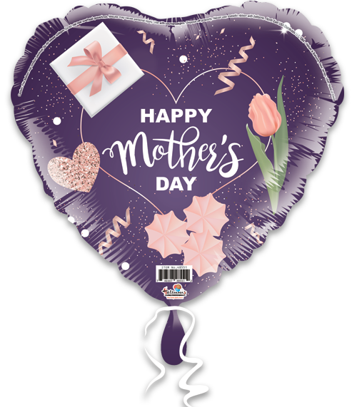 Happy Mother's Day Purple Gift Heart Tulip