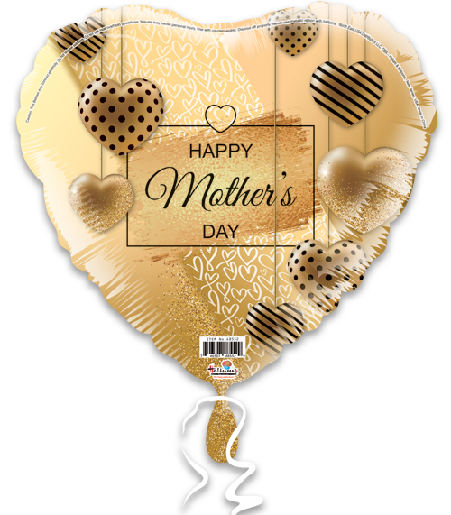 Happy Mother's Day Gold Hearts