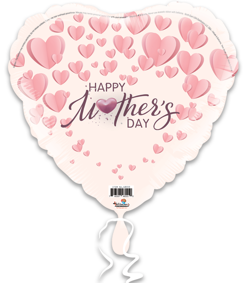 Happy Mother's Day Floating Pink Hearts