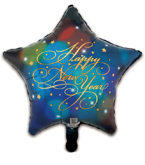 Happy New Year Stars Blue Background