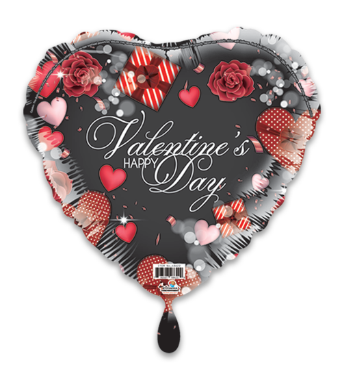 Happy Valentine'S Day Black Gifts Hearts & Flowers