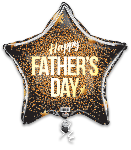 Happy Father'S Day Black W/Gold Stars