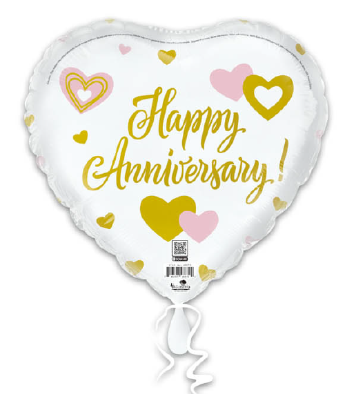 Happy Anniversary Gold & Pink Heart