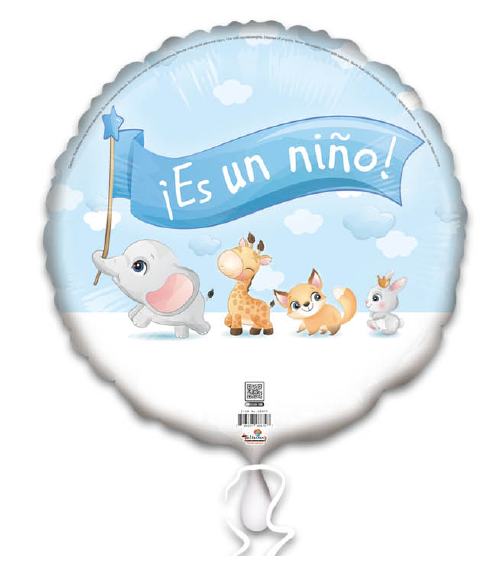 Es Una Nino Blue Animals W/Banner