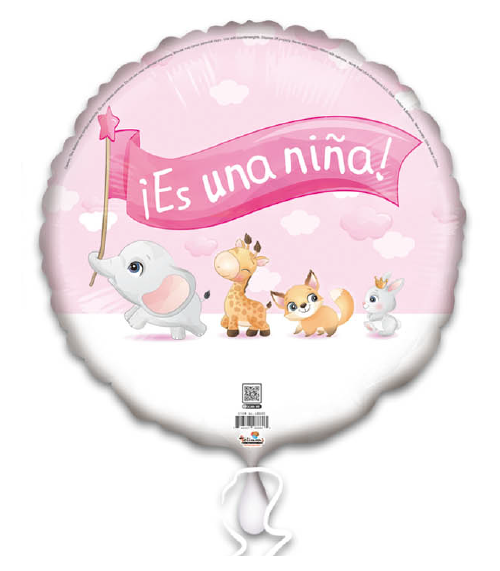 Es Una Nina Pink Animals W/Banner