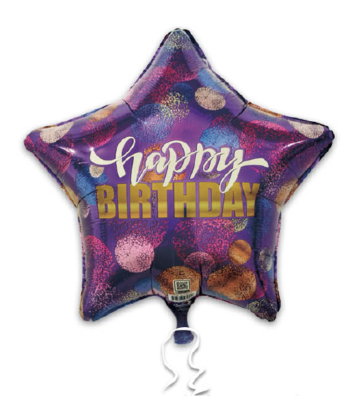 Happy Birthday Purple Background Confetti Pattern