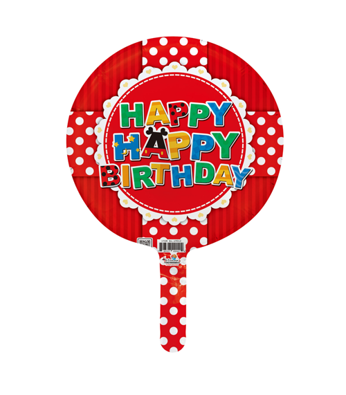 9C Happy Birthday Red Polka Dots