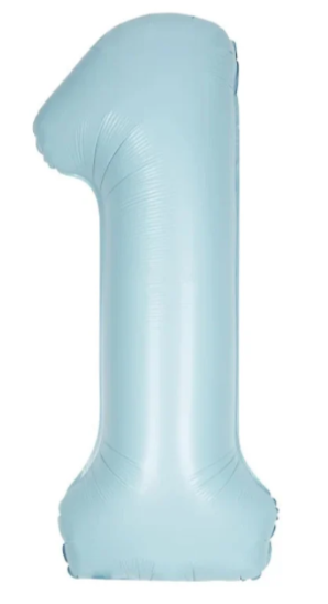 34" Number 1 Matte Baby Blue