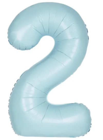 34" Number 2 Matte Baby Blue