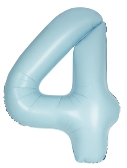 34" Number 4 Matte Baby Blue