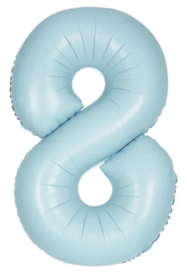 34" Number 8 Matte Baby Blue