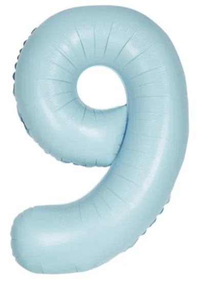 34" Number 9 Matte Baby Blue