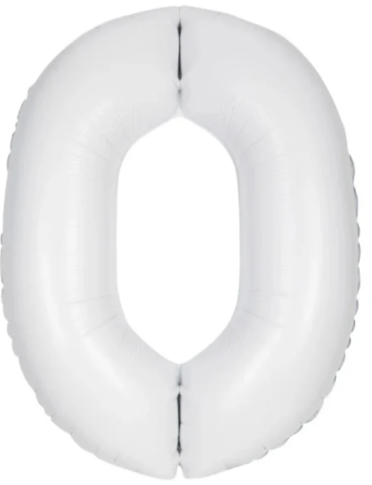 34" Number 0 Matte White