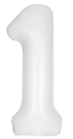34" Number 1 Matte White