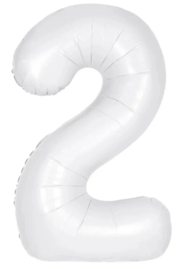 34" Number 2 Matte White