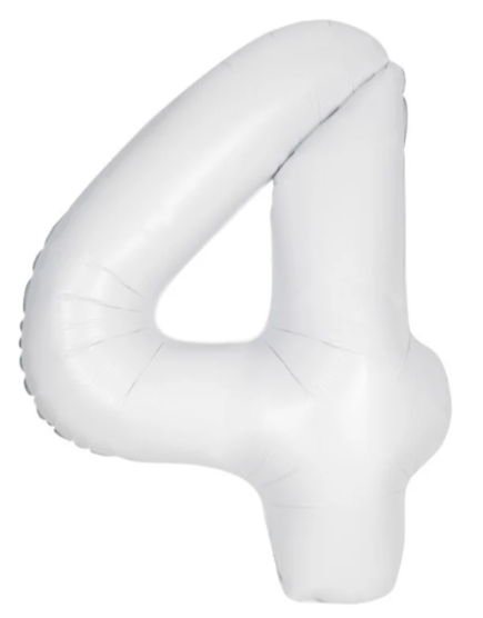 34" Number 4 Matte White