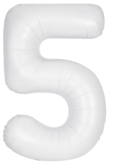 34" Number 5 Matte White