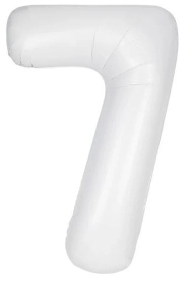 34" Number 7 Matte White