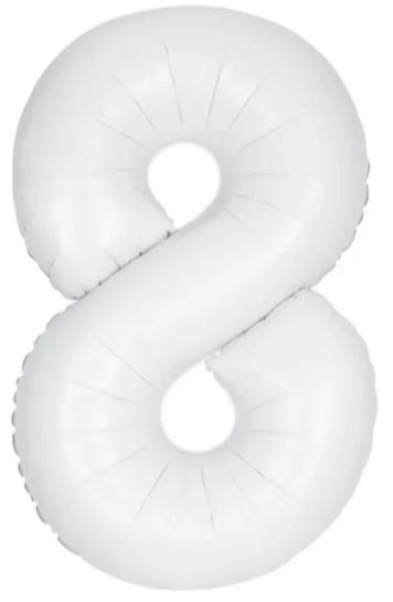34" Number 8 Matte White