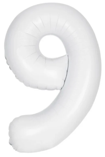34" Number 9 Matte White