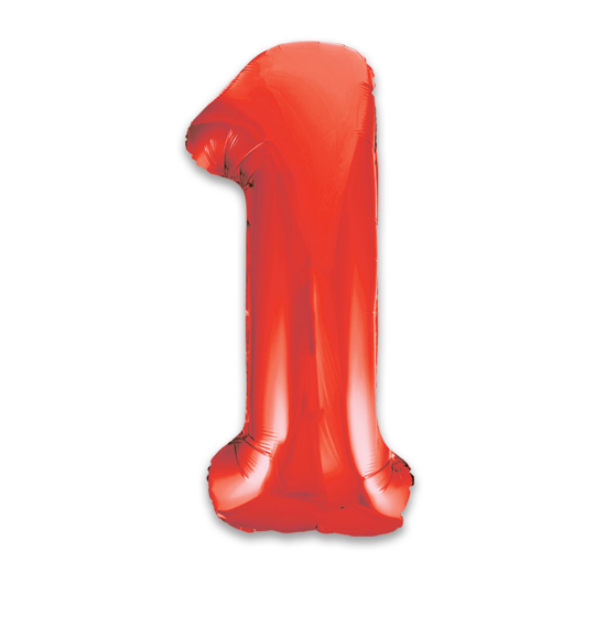 34" Red Number Balloon 1