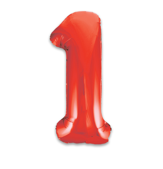 34" Red Number Balloon 1