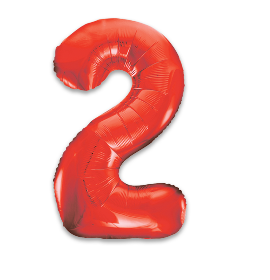 34" Red Number Balloon 2