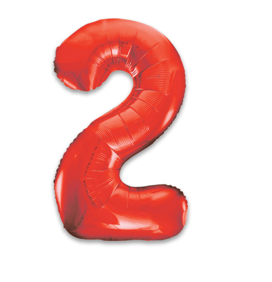 34" Red Number Balloon 2