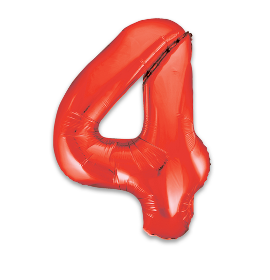 34" Red Number Balloon 4